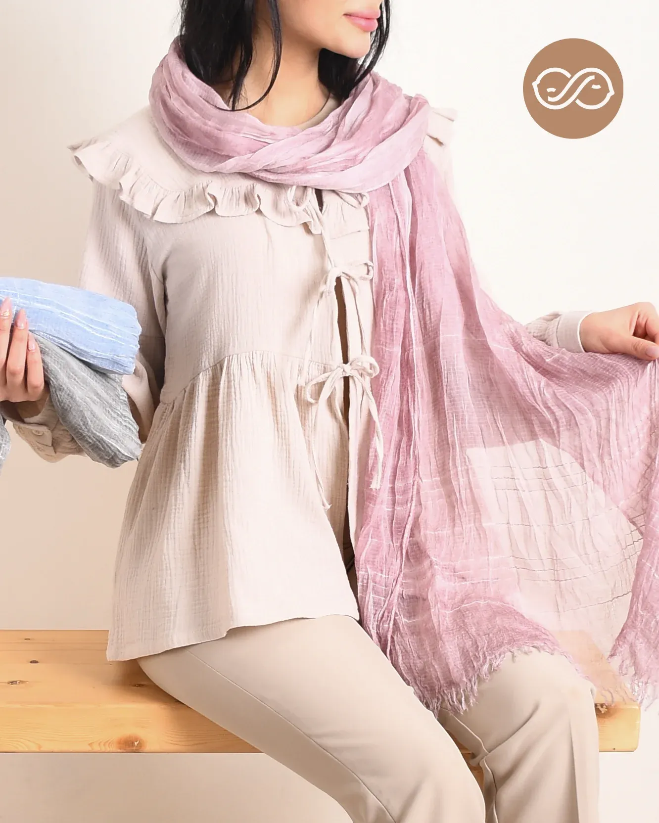 شال حریر مجلسی لبه ریش OppsiS00545