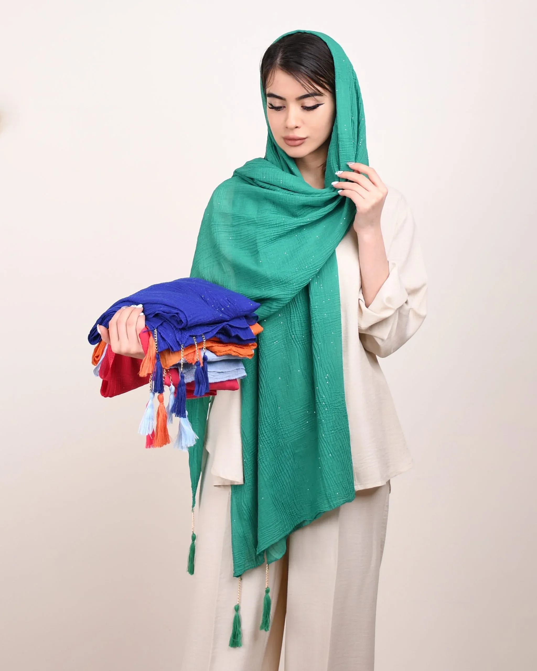 شال پلیسه شاین زنجیری S00161