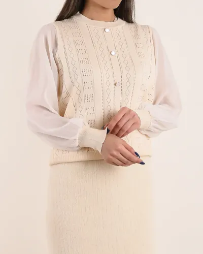 بلوز پاییزه دکمه نما H 00189