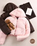 کاپشن کوتاه کلاهدار L00369 - Image 10