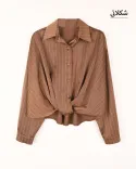 شومیز ساتن جلو گره W0022 - Image 10