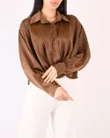 شومیز ساتن جلو گره W0022 - Image 7