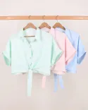 شومیز کراپ جلو گره ای C00418 - Image 11