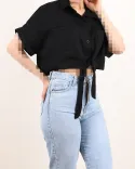 شومیز کراپ جلو گره ای C00418 - Image 6