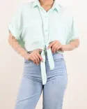شومیز کراپ جلو گره ای C00418 - Image 7