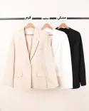 کت لینن تک دکمه SHC00474 - Image 2